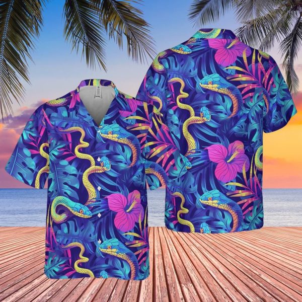 Hawaiian Snakes Neon Shirt, Summer For Men and Women Jezsport.com