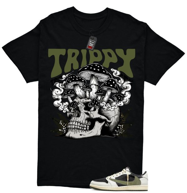 Jordan 1 Retro Low OG SP Travis Scott Olive Match T-shirt, Trippy Jezsport.com