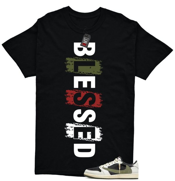 Jordan 1 Retro Low OG SP Travis Scott Olive Match T-shirt, Blessed Jezsport.com