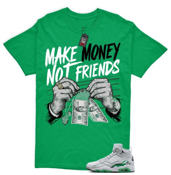 Jordan MVP Lucky Green Pure Platinum White Match T-shirt, Make Money Jezsport.com