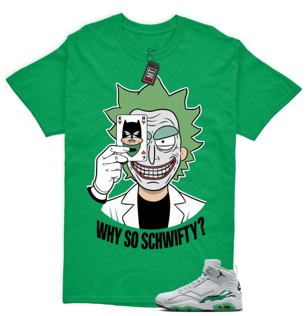 Jordan MVP Lucky Green Pure Platinum White Match T-shirt, Why So Schwifty Jezsport.com