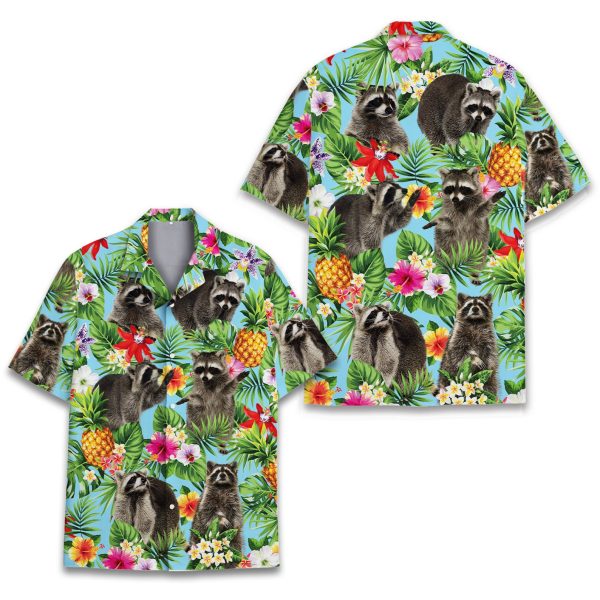 Tropical Raccoon Hawaiian Shirt, Summer Shirt For Men and Women Jezsport.com