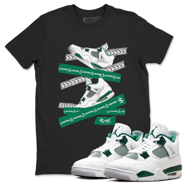 Caution Tape Unisex Shirts To Match Jordans 4s Oxidized Green Jezsport.com