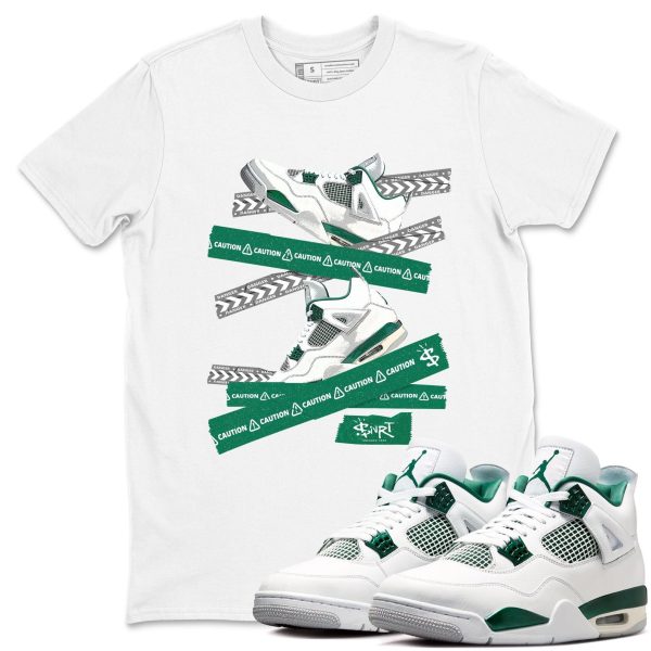 Caution Tape Unisex Shirts To Match Jordans 4s Oxidized Green Jezsport.com