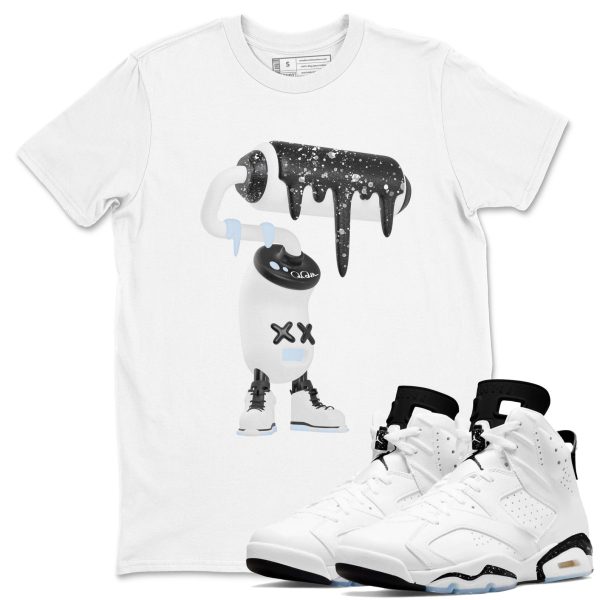 3D Paint Roller Unisex Shirts To Match Jordans 6s White Black Jezsport.com