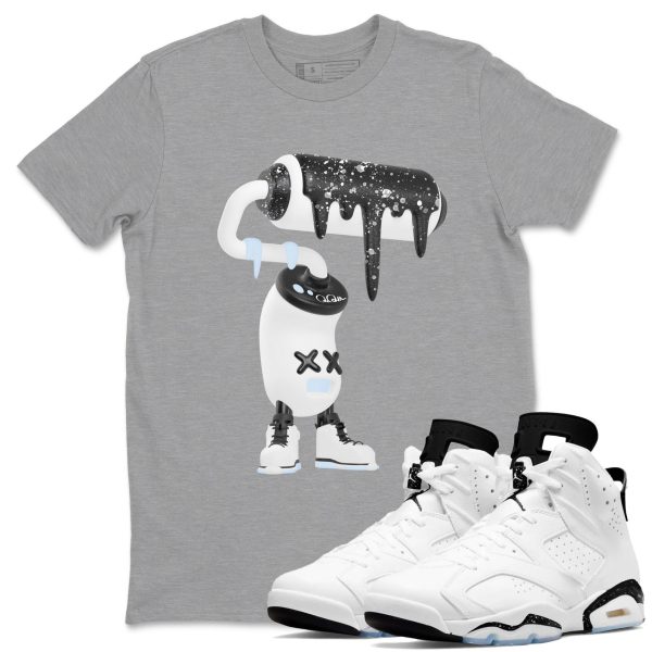 3D Paint Roller Unisex Shirts To Match Jordans 6s White Black Jezsport.com