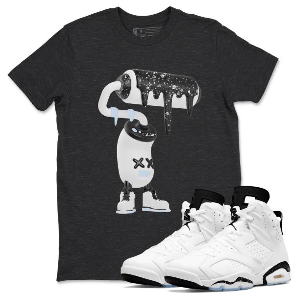 3D Paint Roller Unisex Shirts To Match Jordans 6s White Black Jezsport.com