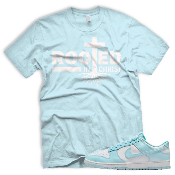 ROOTED T Dunk Low Glacier Blue White Retro N Custom Shirt Jezsport.com