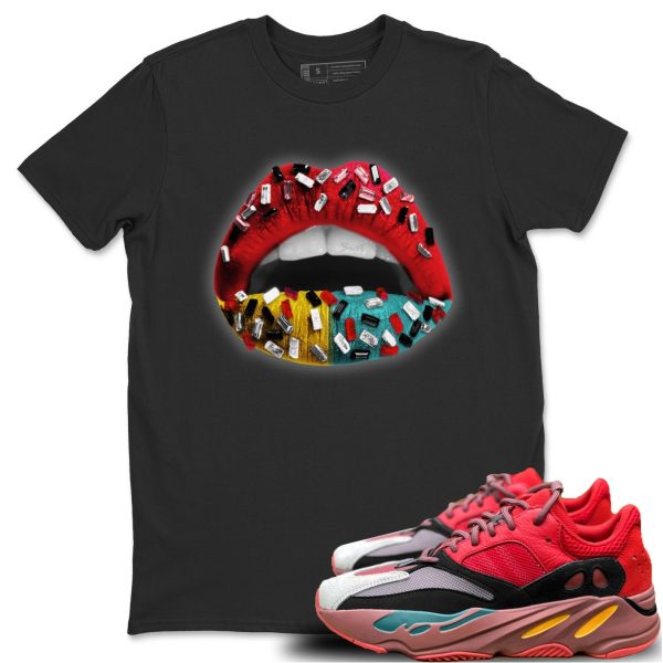 Lips Jewel Unisex Shirts To Match Jordans Yeezys 700 HiUnisex Shirts To Match JordansRes Red Jezsport.com