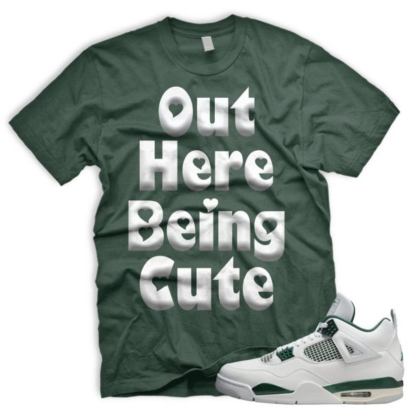 CUTE Air J 4 Retro Oxidized Green White Tshirt Match Sneaker Jezsport.com