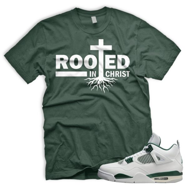 ROOTED Air J 4 Retro Oxidized Green White Tshirt Match Sneaker Jezsport.com