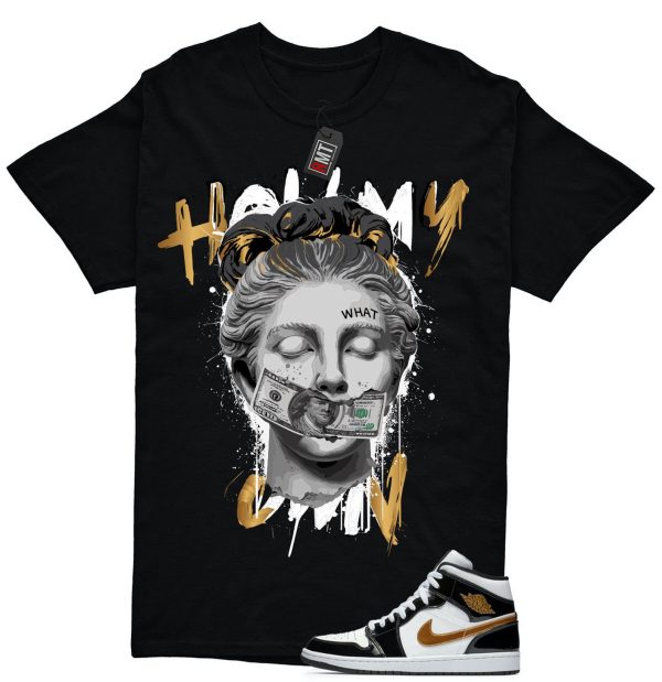 Jordan 1 Metallic gold Patent Black White Match T-shirt, Hold My Own Tee Match Mid Patent Black Metallic gold Jezsport.com