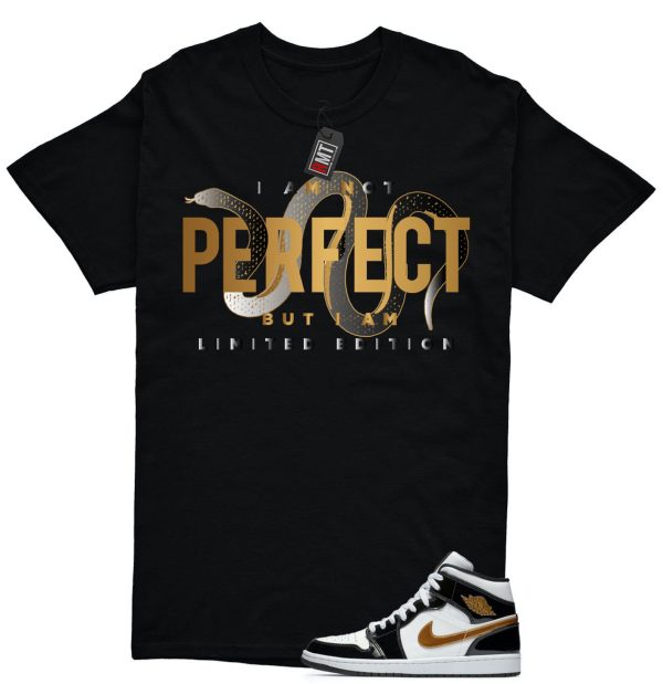 Jordan 1 Metallic gold Patent Black White Match T-shirt, Limited Edition Tee Match Mid Patent Black Metallic gold Jezsport.com