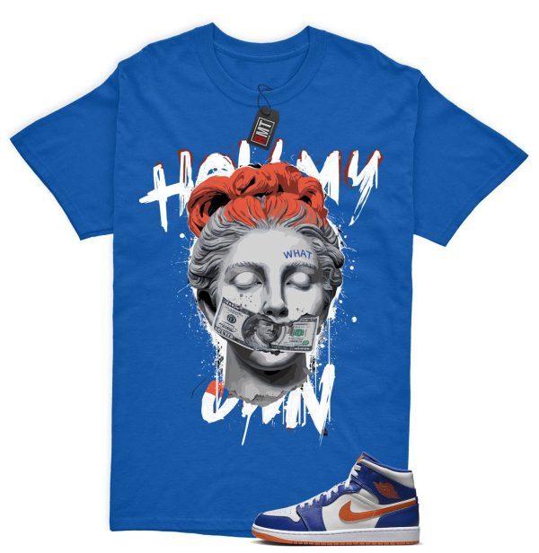 Jordan 1 Mid Knicks Sail Game Royal Rush Orange Phantom Match T-shirt, Hold My Own Jezsport.com