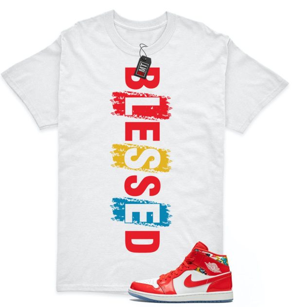 Jordan 1 Mid SE Barcelona Sweater Red Patent Chile Red/White Match T-shirt, Blessed Jezsport.com