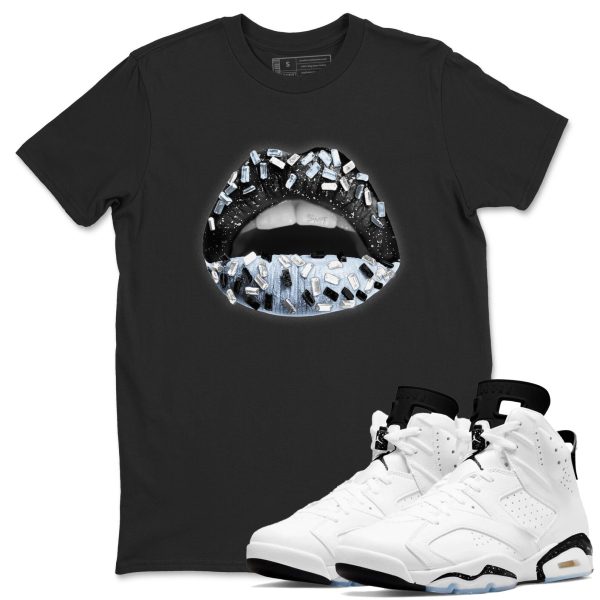 Lips Jewel Unisex Sneakerhead Shirts To Match Jordans AJ6 Retro White Black Jezsport.com