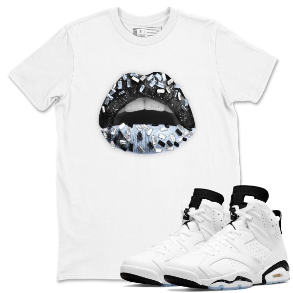 Lips Jewel Unisex Sneakerhead Shirts To Match Jordans AJ6 Retro White Black Jezsport.com