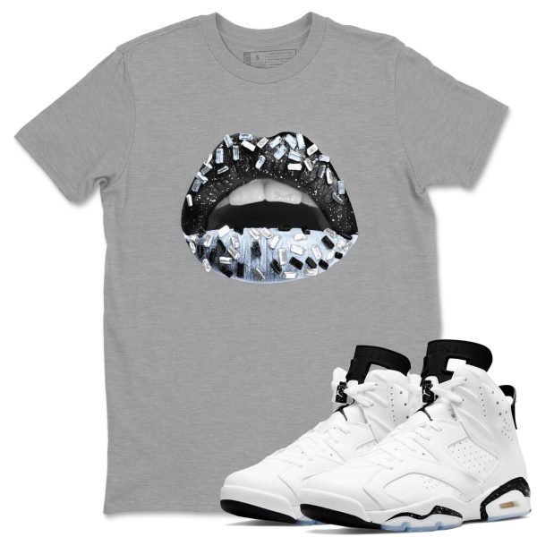 Lips Jewel Unisex Sneakerhead Shirts To Match Jordans AJ6 Retro White Black Jezsport.com