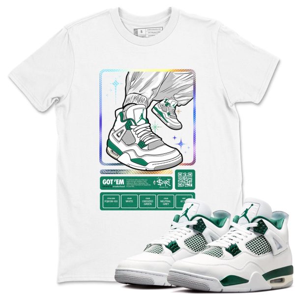 Sneaker Trading Card Unisex Sneakerhead Shirts To Match Jordans AJ4 Oxidized Green Jezsport.com