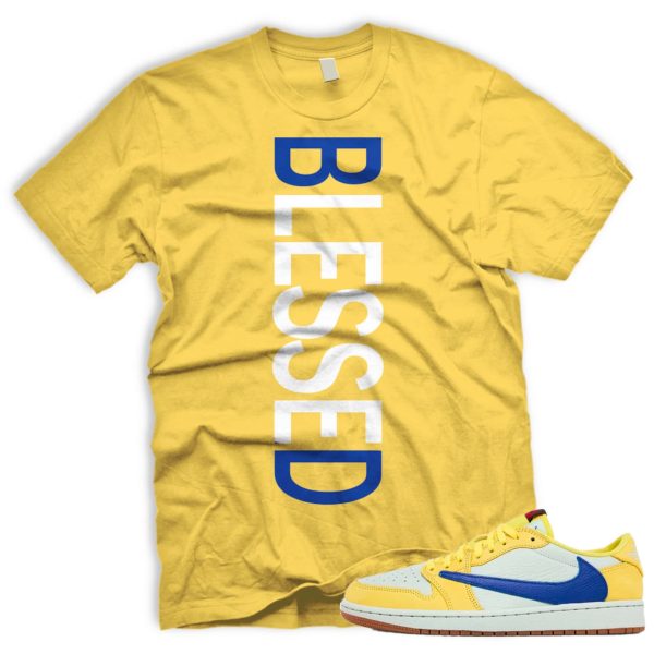 BLSSD Air J 1 Canary OG Retro Low Racer Blue Light Silver White 2024 AJ 1 Travis T-shirt Match Sneaker Jezsport.com