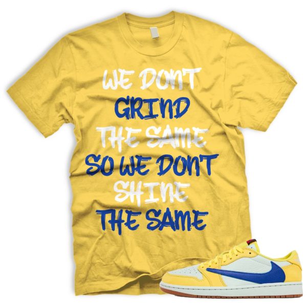 GRNDDFFRNT Air J 1 Canary OG Retro Low Racer Blue Light Silver White 2024 AJ 1 Travis T-shirt Match Sneaker Jezsport.com