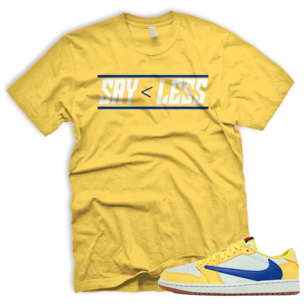 LESS Air J 1 Canary OG Retro Low Racer Blue Light Silver White 2024 AJ 1 Travis T-shirt Match Sneaker Jezsport.com