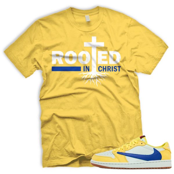 ROOTED Air J 1 Canary OG Retro Low Racer Blue Light Silver White 2024 AJ 1 Travis T-shirt Match Sneaker Jezsport.com