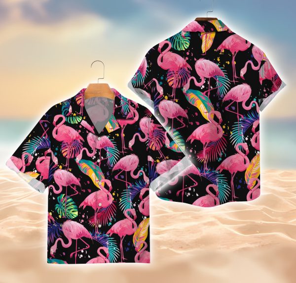 Tropical Summer Flamingo Hawaiian Shirt, Flamingo Beach Hawaiian Shirt, Summer Shirt For Men and Women Jezsport.com