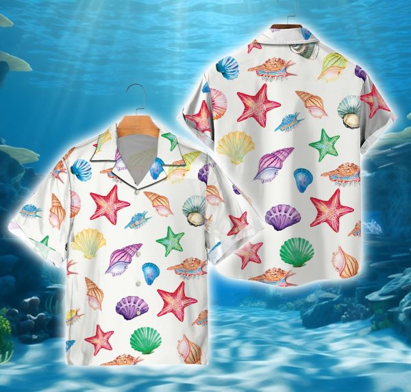 Funny Sea Shell Hawaiian Shirt, Aloha Summer Vibes Hawaiian Shirt, Summer Shirt For Men and Women Jezsport.com