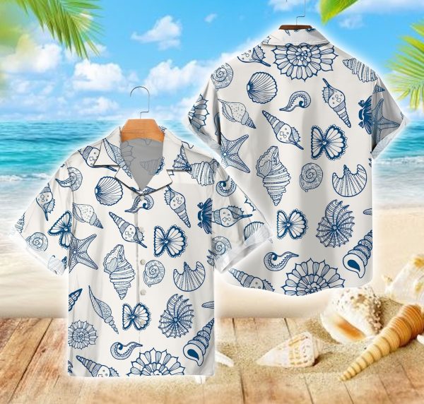 Funny Sea Shell Hawaiian Shirt, Vacation Summer Vibes Hawaiian Shirt, Summer Shirt For Men and Women Jezsport.com