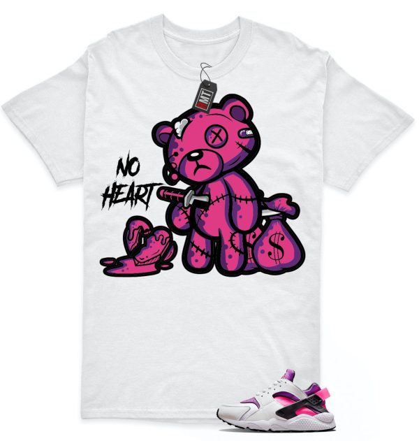 Air Huarache White Hyper Pink Vivid Purple Match T-shirt, No Heart Jezsport.com