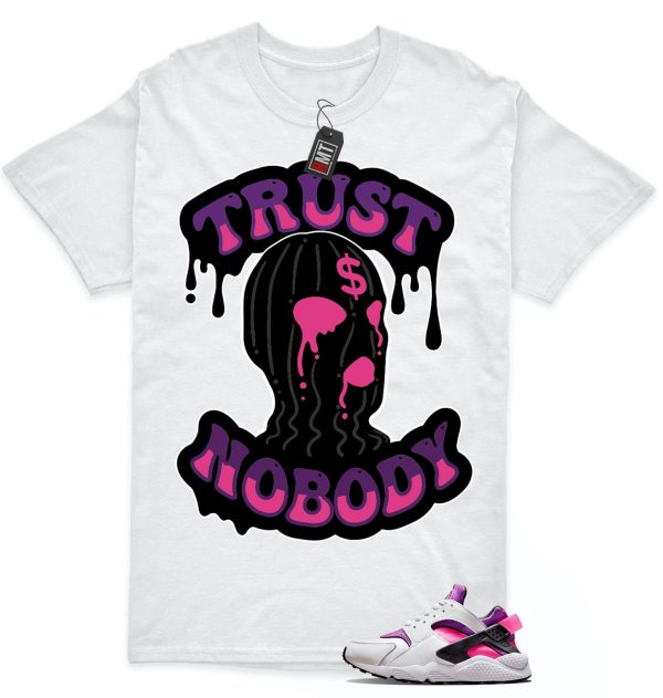 Air Huarache White Hyper Pink Vivid Purple Match T-shirt, Trust NoBody Jezsport.com