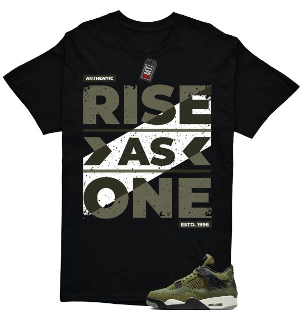 Jordan 4 Retro SE Craft Medium Olive Match T-shirt, Rise As One Jezsport.com