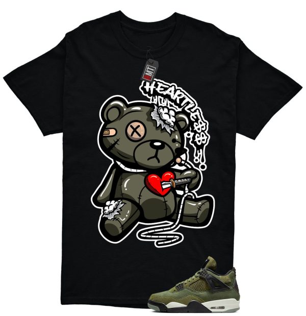 Jordan 4 Retro SE Craft Medium Olive Match T-shirt, Heart Less Tee Matching Olive 4s Jezsport.com