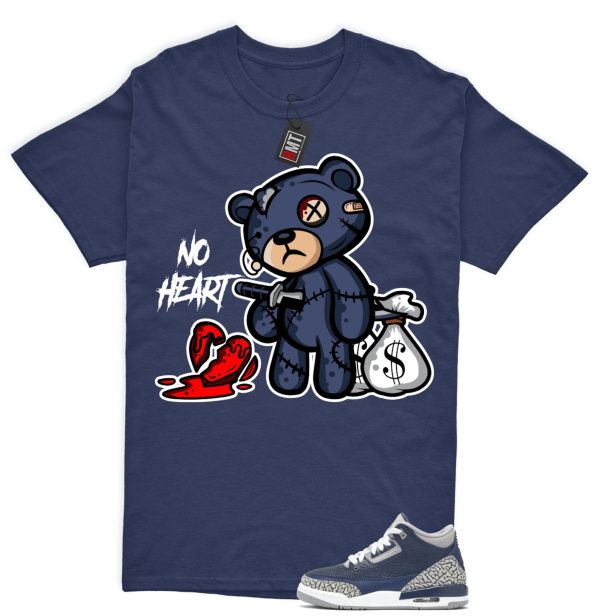 Jordan 3 Georgetown Midnight Navy Match T-shirt, No Heart Tee Matching Georgetown 3s Jezsport.com