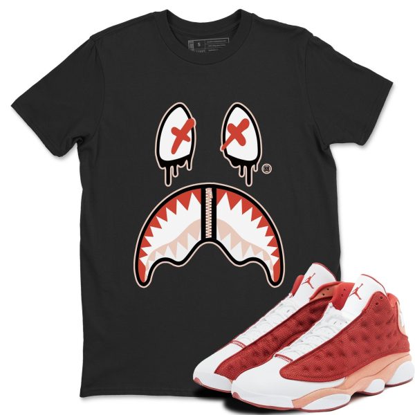 Shark Face - Sneaker Shirts To Match Jordans AJ13 Dune Red Jezsport.com