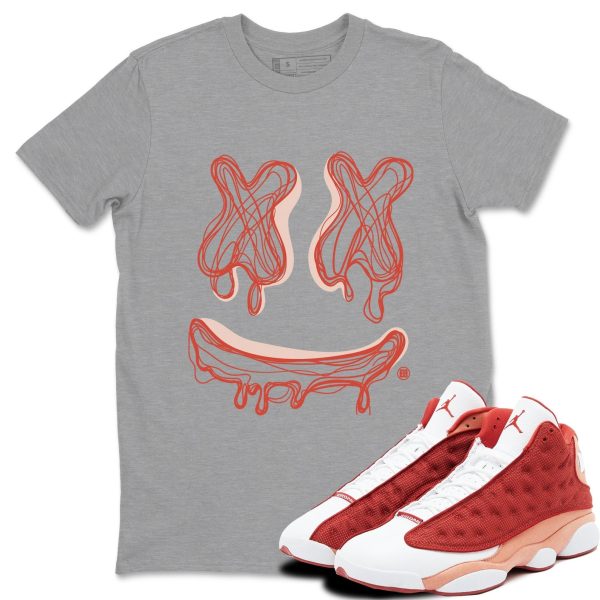 Smile Doodle - Sneaker Shirts To Match Jordans AJ13 Dune Red Jezsport.com