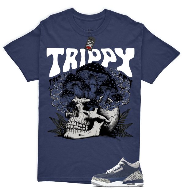 Jordan 3 Georgetown Midnight Navy Match T-shirt, Trippy Tee Matching Georgetown 3s Jezsport.com