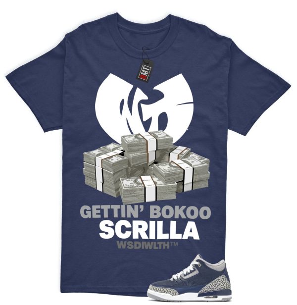 Jordan 3 Georgetown Midnight Navy Match T-shirt, Scrilla Tee Matching Georgetown 3s Jezsport.com