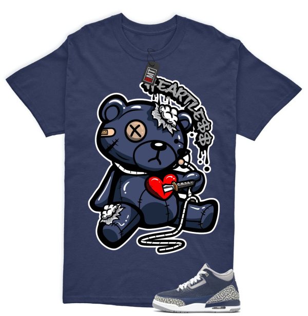 Jordan 3 Georgetown Midnight Navy Match T-shirt, Heart Less Tee Matching Georgetown 3s Jezsport.com