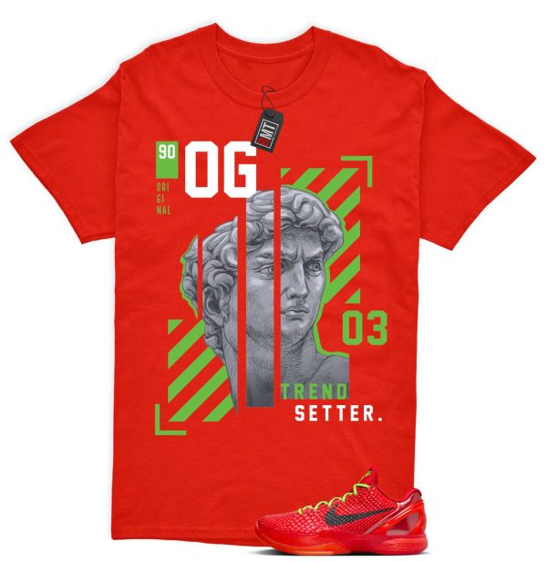 Kobe 6 Protro Reverse Grinch Match T-shirt, OG Tee Matching Reverse 6 Protro Bright Crimson Electric Green Jezsport.com