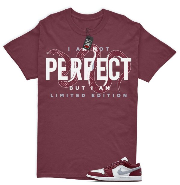 Jordan 1 Low Bordeaux Shirts, Limited Edition Tee Matching 1 Low Bordeaux Maroon Cherrywood Red White Cement Grey Jezsport.com