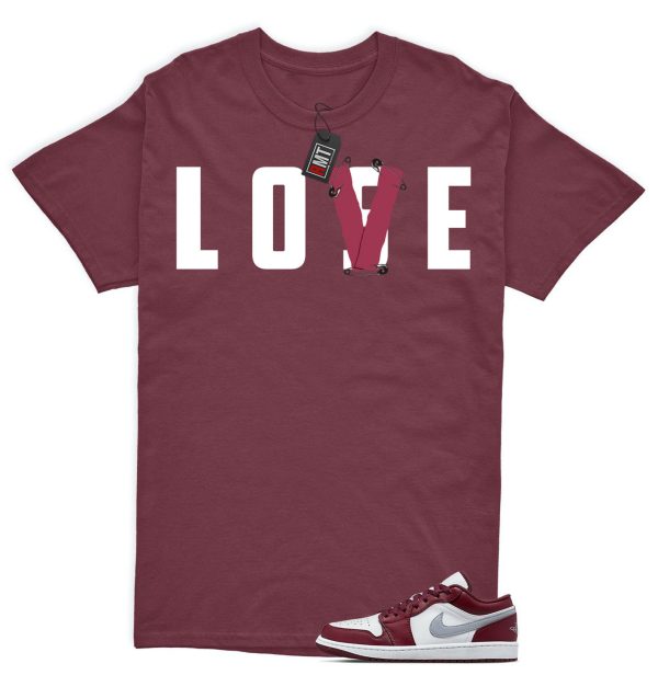 Jordan 1 Low Bordeaux Shirts, Love Lose Tee Matching 1 Low Bordeaux Maroon Cherrywood Red White Cement Grey Jezsport.com