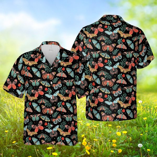 Cottagecore Hawaiian Shirt, Butterfly And Moth Hawaiian Shirt, Summer Shirt For Men and Women Jezsport.com