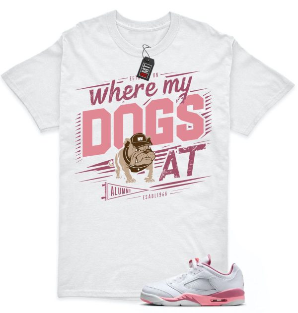 Jordan 5 Low GS Desert Berry White Coral Match T-shirt, Where My Dogs Jezsport.com