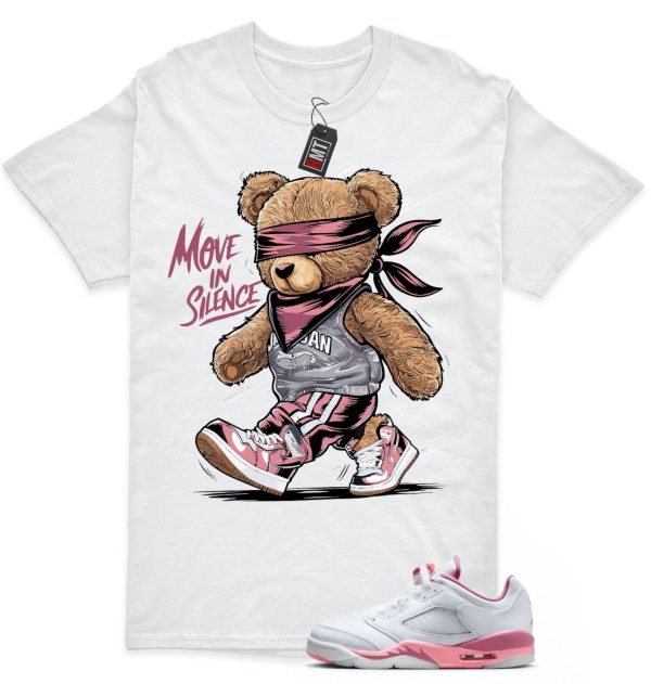 Jordan 5 Low GS Desert Berry White Coral Match T-shirt, Move In Silence Jezsport.com