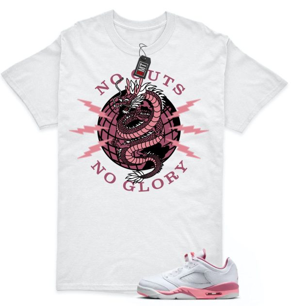 Jordan 5 Low GS Desert Berry White Coral Match T-shirt, No Guts Jezsport.com