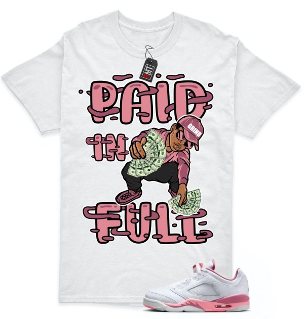 Jordan 5 Low GS Desert Berry White Coral Match T-shirt, Paid In Full Jezsport.com