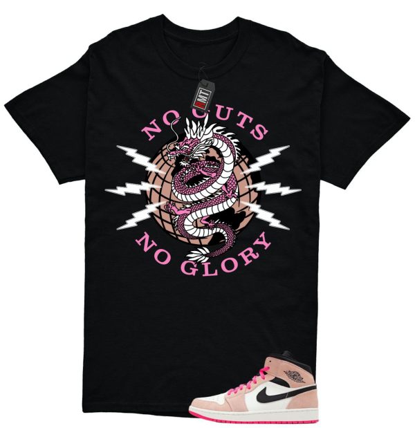 Jordan 1 Mid SE Crimson Tint Hyper Pink Match T-shirt, No Guts Jezsport.com