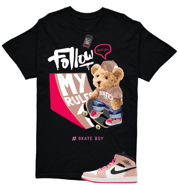 Jordan 1 Mid SE Crimson Tint Hyper Pink Match T-shirt, Skate Boy Jezsport.com